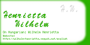 henrietta wilhelm business card